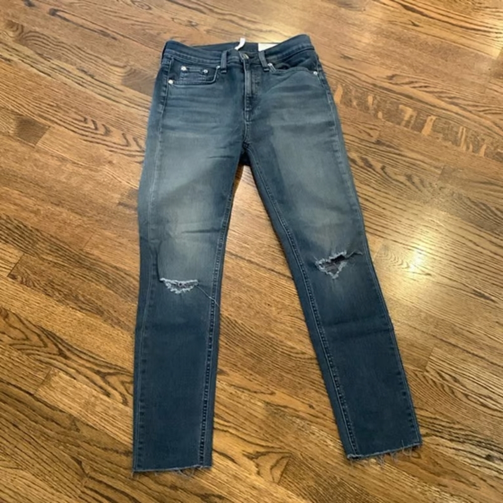 Women's Distressed Blue Jeans